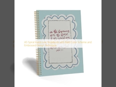 دفتر ملاحظات حلزوني بغلاف مقوى A5 مع نظام ألوان جريء وتقنية تصميم منقوشة