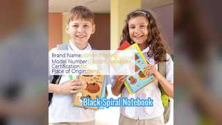 دفتر ملاحظات حلزوني أسود ذو غلاف متين للمحترفين